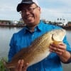 Adam Nguyen of Houston nailed this 27inch slot red on a dark-30 bite fishing shrimp