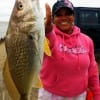 Katrina Boone of Houston managed to land this HUGE golden croaker while fishing shrimp