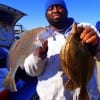 Lyman Jones of Woodlands TX took these nice flounder BUT LOOK AT THIS 18 INCH GOLDEN CROAKER FOLKS- Whatta Fish