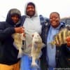 The Sylvestor Family of Newton TX braved the windy chill at Rollover to catch these drum and sheephead on shrimp