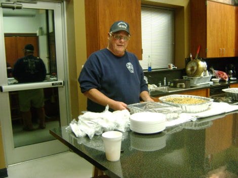 Head Chef Wayne Blanks serving up a Christmas meal with all the trimmings.