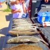 Husband and wife team Ricky and Brittany Newton of Cystal Beach TX tailgated this impressive catch of trout and flounder