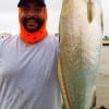 T.K. Morrison of Houston hefts this 26.5 -6.5 LB Gator-Speck he caught on a soft plastic