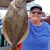 Rollover anglerette Poochie Walker took this nice flounder on a finger mullet