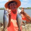 Winnie TX anglerette Barbara Singleton nabbed these nice specks on shad