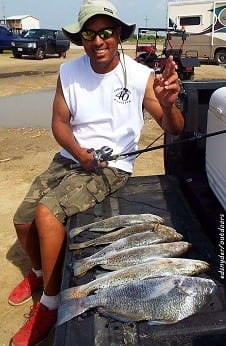 Byron Nichols of Acres Home TX rustled up this nice mess o fish while casting Norton soft plastics