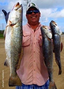 Rye TX angler Bud Set vibrated a Hogan-R off the bottom to wrack up these nice specks topped with a 27inch gator