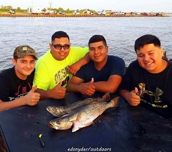 The Baytown Christ Commanders fished the night-shift with soft plastics to catch these nice 22 and 23inch specks