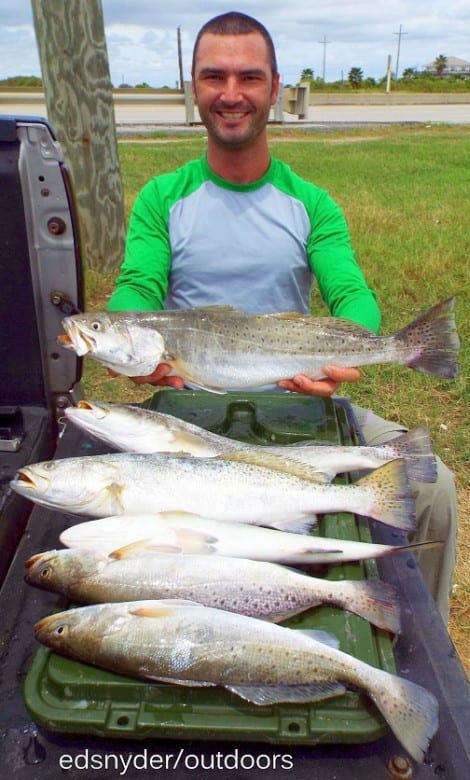 Hamshire TX angler Scott Ray landed these really nice specks he took on soft plastics