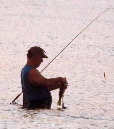 Pre-dawn surf action-- a trout in the morning deletes a drout at night