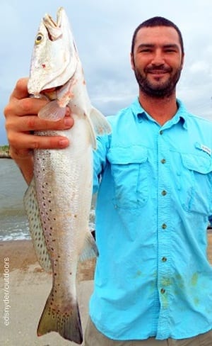 Scott Ray of Hamshire TX nabbed this nice 22 inch speck on a silver spoon