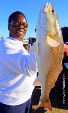 Chandra Wiggins of Houston caught this nice slot red on shrimp