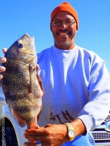 Delano Brown of Houston took this nice sheephead while fishing shrimp