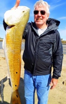 Gary Heard of Karnack TX landed this nice 25inch slot red on a Miss Nancy shrimp