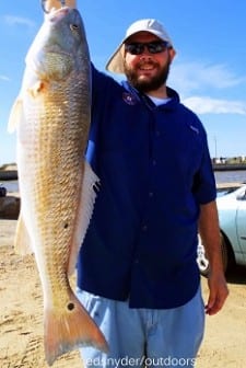 Houston angler Dylan Osborne fished live shrimp to nab this nice 27inch slot red