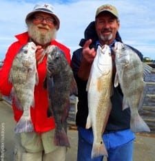 Johnie Crocker of Caldwell and Dan Fontenot of Beaumont managed to take these nice drum and red on shrimp