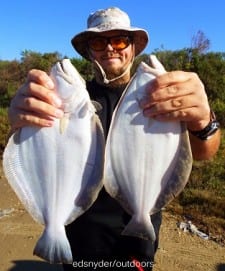 Rollover Bay-Wader Adam Brock of Fort Polk LA worked berkely gulps to catch his limit of flounder