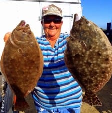 Rollover anglerette Poochie Walker took this flounder limit on berkely gulp