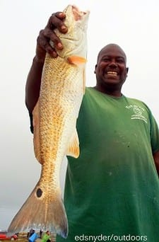 Winan Allen of Houston took this nice slot red on crab