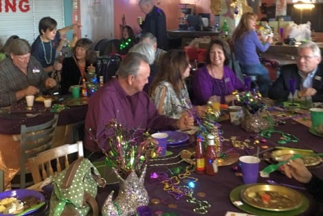 Connie Nobel and her helpers transformed the Down Under into a Mardi Gras extravaganza.