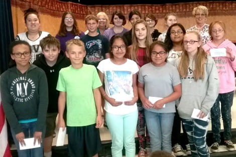 Crenshaw Middle School students who won the Photo Contest: Row 1 L-R: Julizza Vernon, Blake Walker, Sol Gutierrez, Ana Liz Castillo, Caroline Stallings Row 2 L-R: Dustie Walker, Hannah West, Gabriela Sanchez, Hannah Alexander Row 3 L-R Ameray Perez, Lacye Tedder, Gavin Barnett, Sarah Weeks, Jessica Ortiz, Sage Smith, Mackenzie Catching