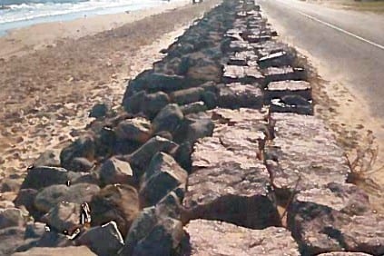 Example of rock revetment