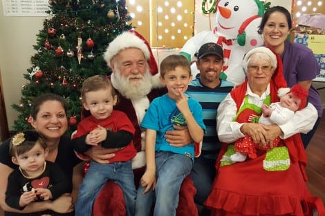 Santa and Mrs. Claus at the Annual Children’s Holiday Party at the Eagles