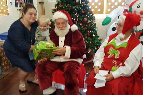 Santa and Mrs. Claus at the Annual Children’s Holiday Party at the Eagles