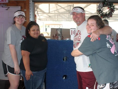 Second Place Team: Abbey, Diana, Coach Bronkhurst and Tabitha