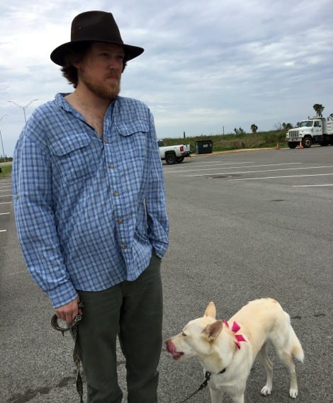 Joel Carpenter and Nim await fellow hikers