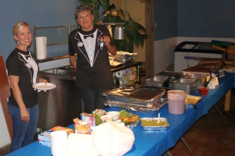 Destiny Martin and Marsha Fredenberg served up the gourmet delights sponsored by local restaurants