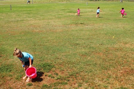 Kids of all sizes ran out to fill their baskets with the colorful eggs.