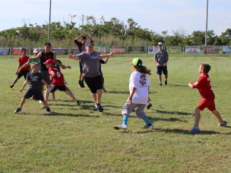 Colby led the players through warm-up drills