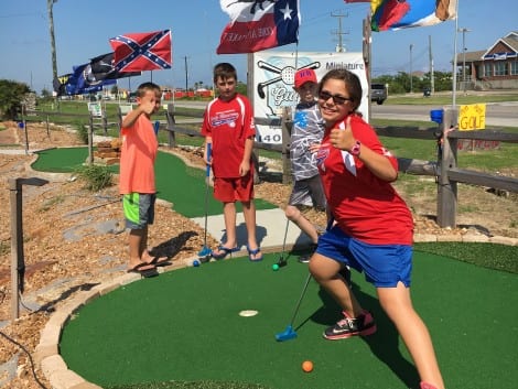 The kids enjoyed free hot dogs and miniature golf