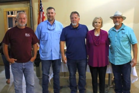 Pictured with President Brenda Flanagan: Tim Byrom, Jack Davis, Chad Westbrook, and Michael Lange.